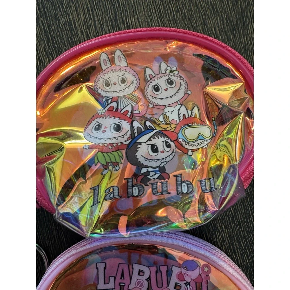 Labubu Coin Purse Holographic Iridescent Zipper Pouch Keychain Lot‎ Of 6 New